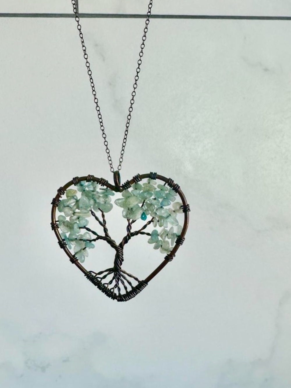 Aquamarine Heart Necklace